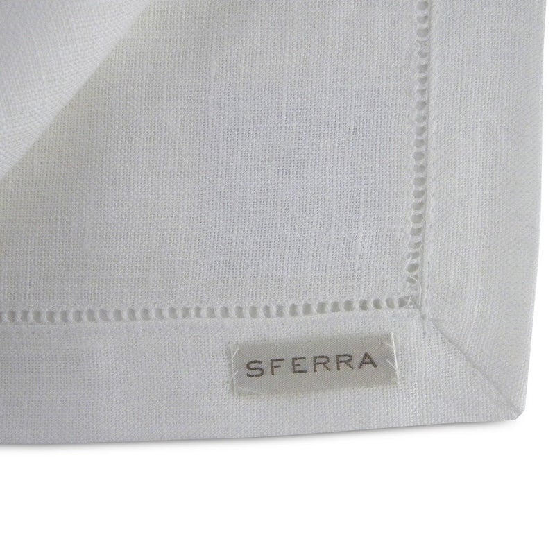 Sferra Festival Linen Hemstitched Placemats - White